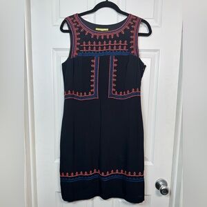 Gianni Bini Black Mini Dress with Embroidered Accents